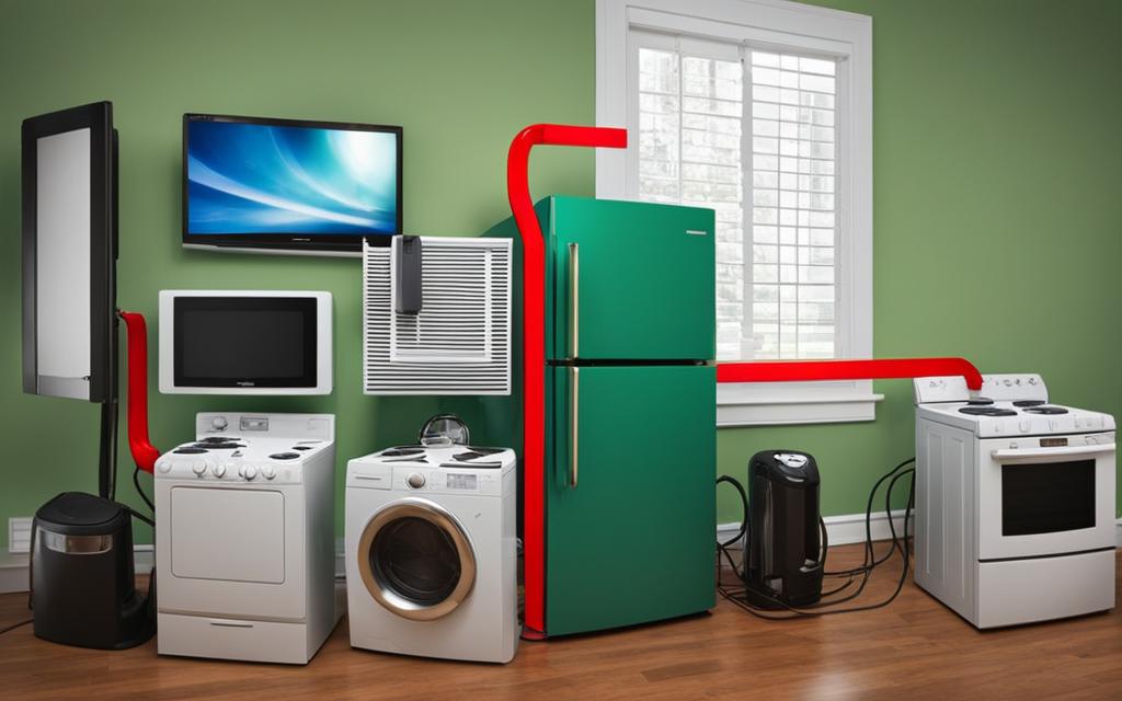 Conjunto de electrodomésticos del hogar