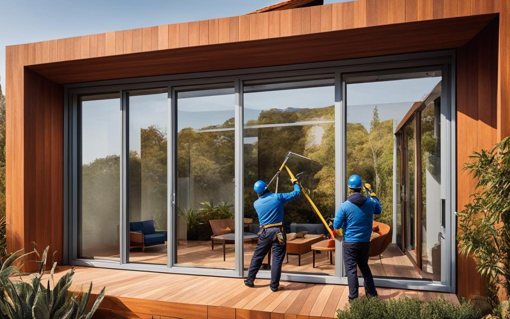 Cambio de ventanas a Termopanel de PVC negro para casa en la playa